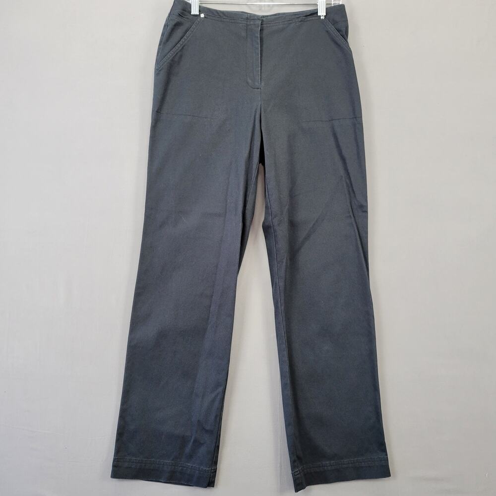 Liz Claiborne Lizsport Michaela Black Pants Straight Leg Stretch Women's Size 10